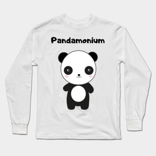 Pandamonium cute panda design Long Sleeve T-Shirt